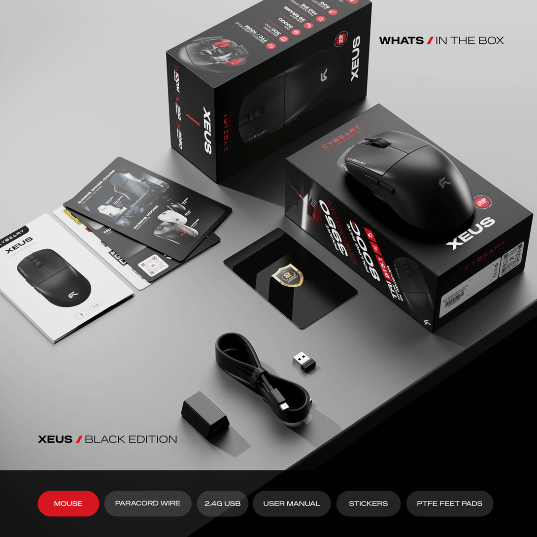 Cybeart | Xeus 8K Polling 39g Superlight Tri-Mode Wireless Gaming Mouse ...