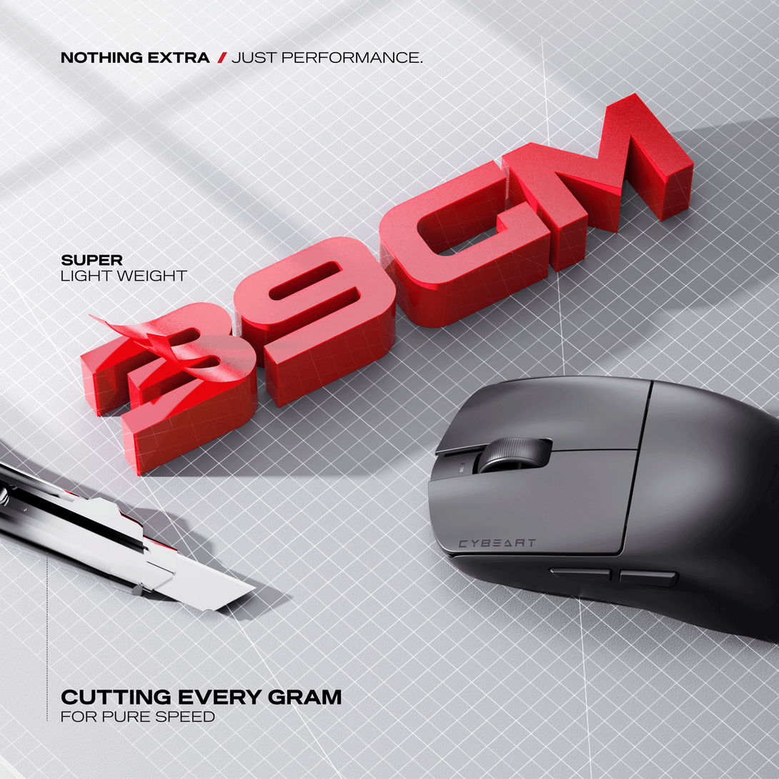 Cybeart | Xeus 8K Polling 39g Superlight Tri-Mode Wireless Gaming Mouse ...